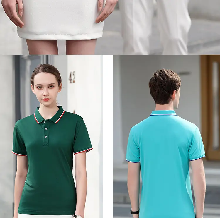 Men Green Polo Shirt with Red Trim Short Sleeve — feature 17