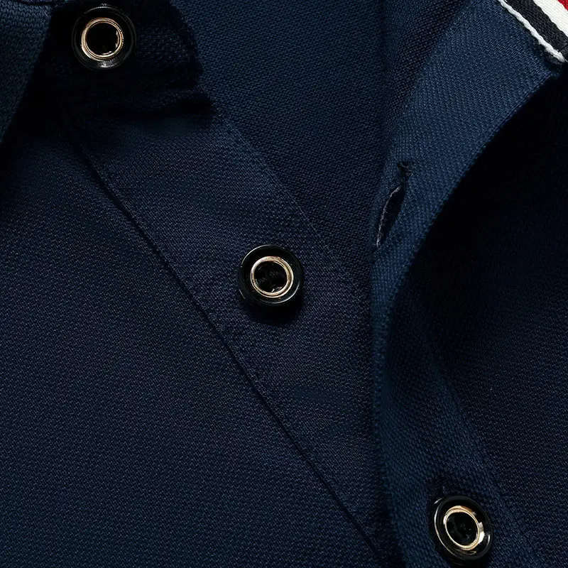 Blue Polo Shirt with Embroidered Logo and Red Trim - Image 16
