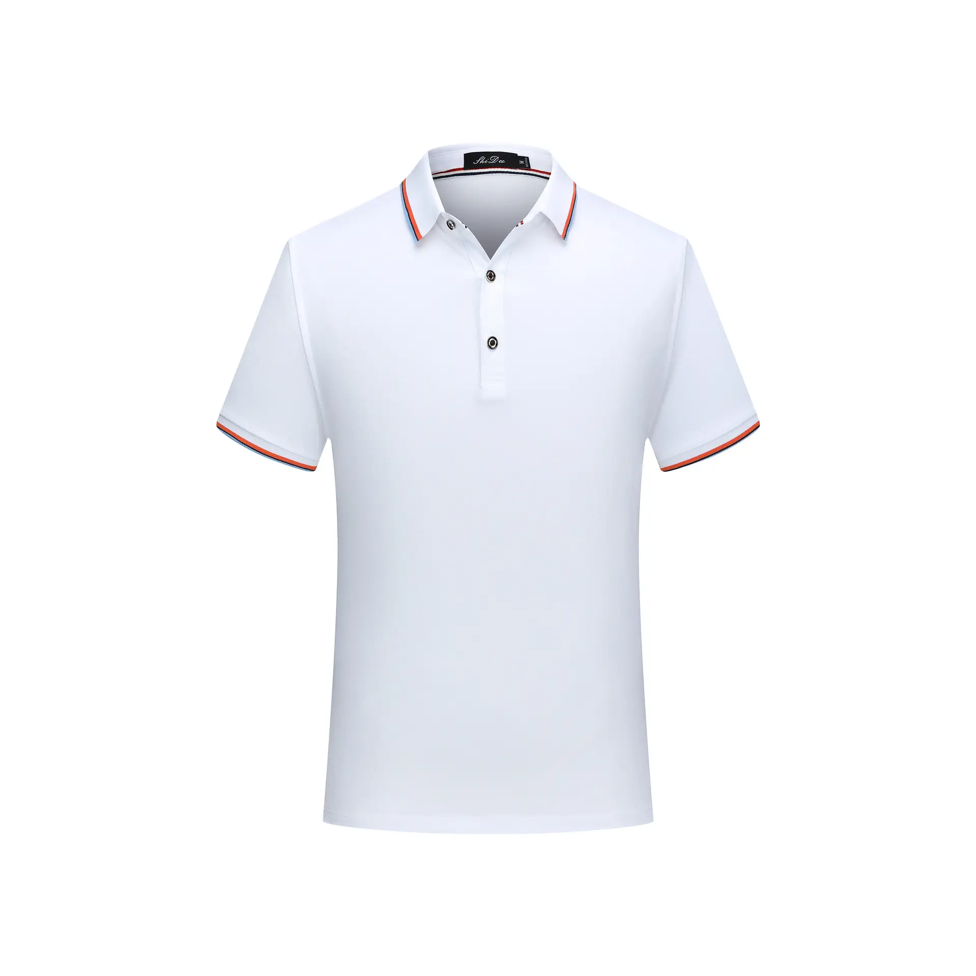 Blue Polo Shirt with Embroidered Logo and Red Trim - Image 2