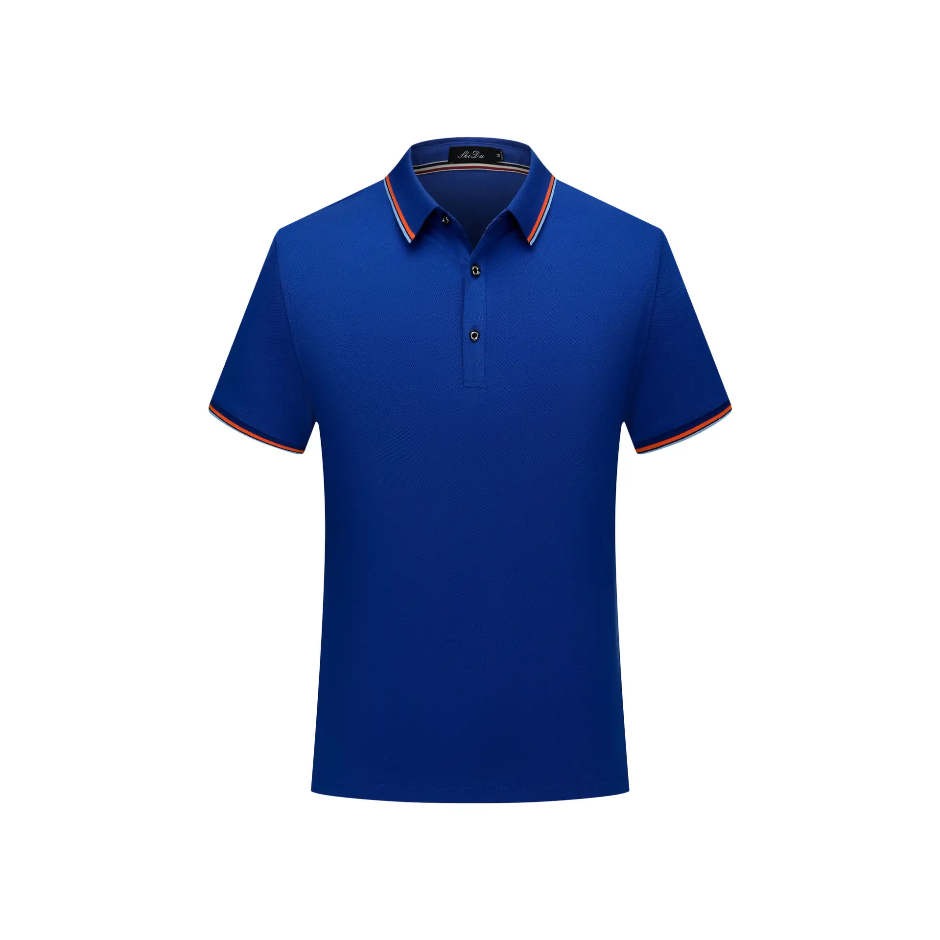 Blue Polo Shirt with Embroidered Logo and Red Trim - Image 3