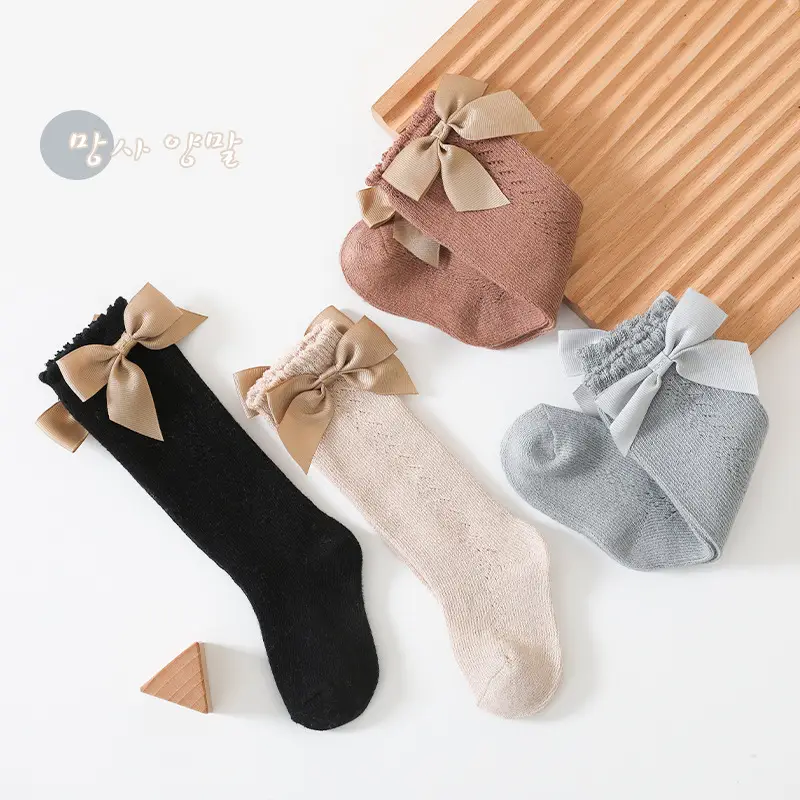 2025 Autumn Hollow Mesh Bowknot Socks for Girls - Image 8
