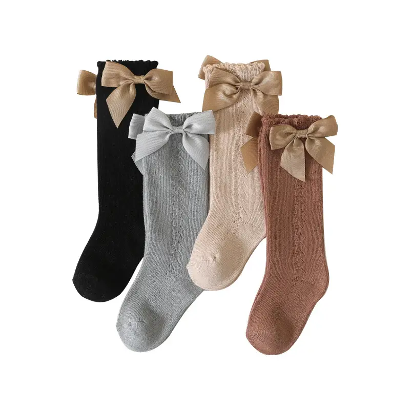 2025 Autumn Hollow Mesh Bowknot Socks for Girls - Image 10
