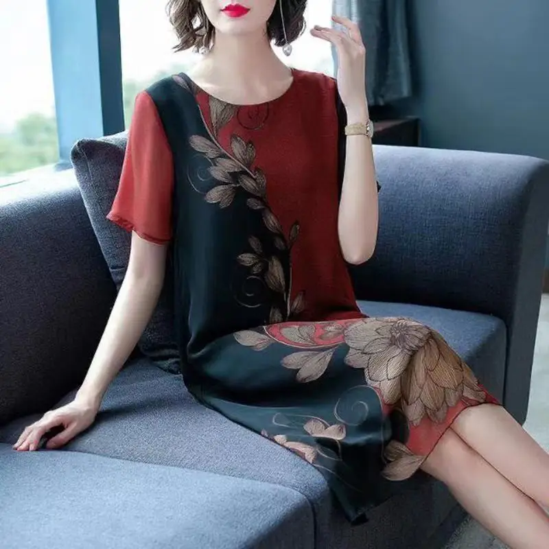 2024 Summer Floral Knee Length Dress for Women