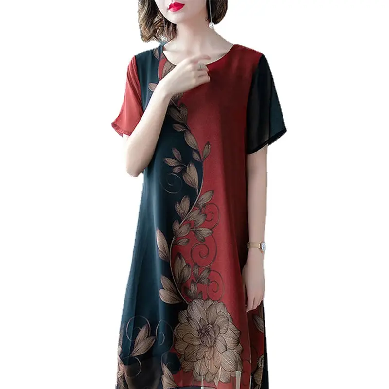 2024 Summer Floral Knee Length Dress for Women