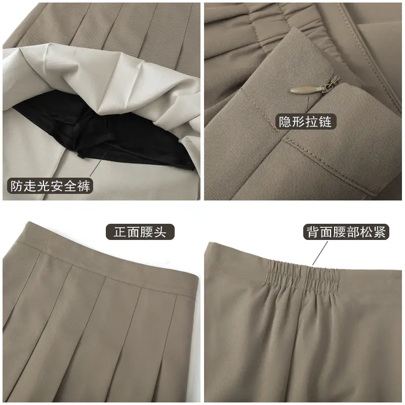 Women Pleated Black Skirt 2024 Summer - Image 4