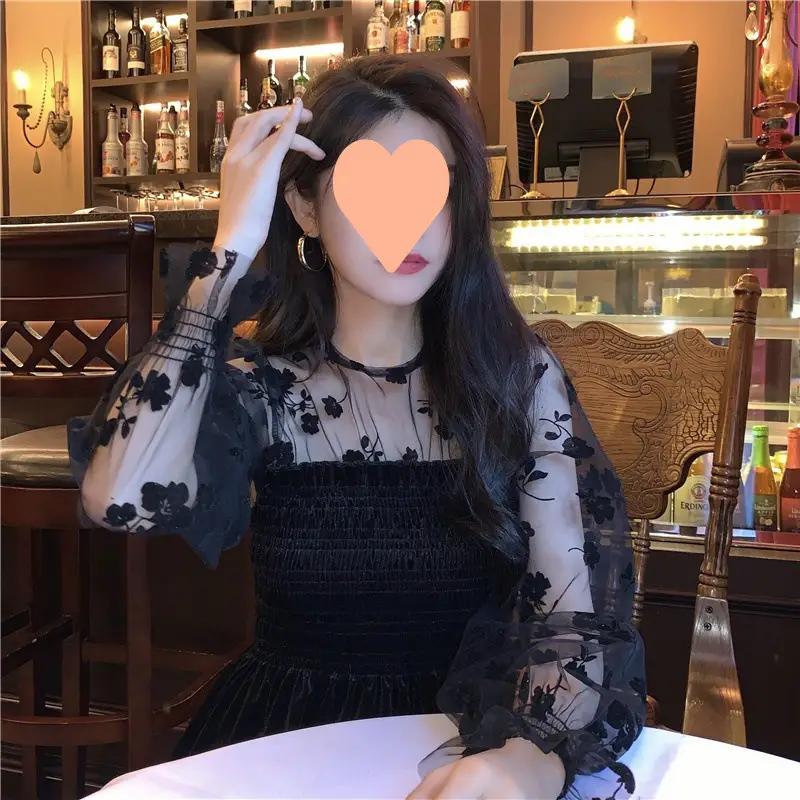 French Print Long Sleeve Top for Women 2025 Winter — feature 5