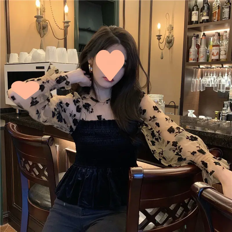 French Print Long Sleeve Top for Women 2025 Winter — feature 8