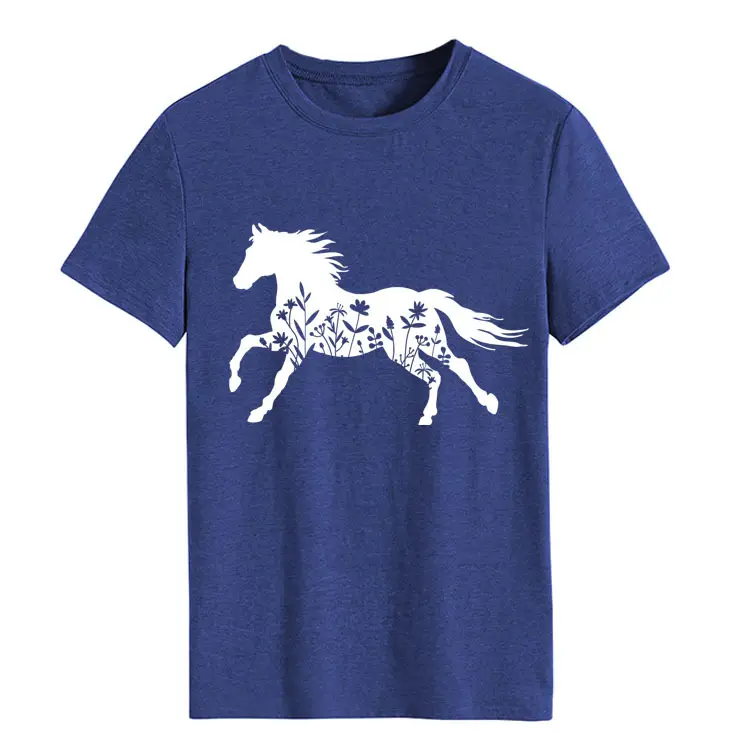 Women Printed T-Shirt Purple Horse Design Large - Image 13