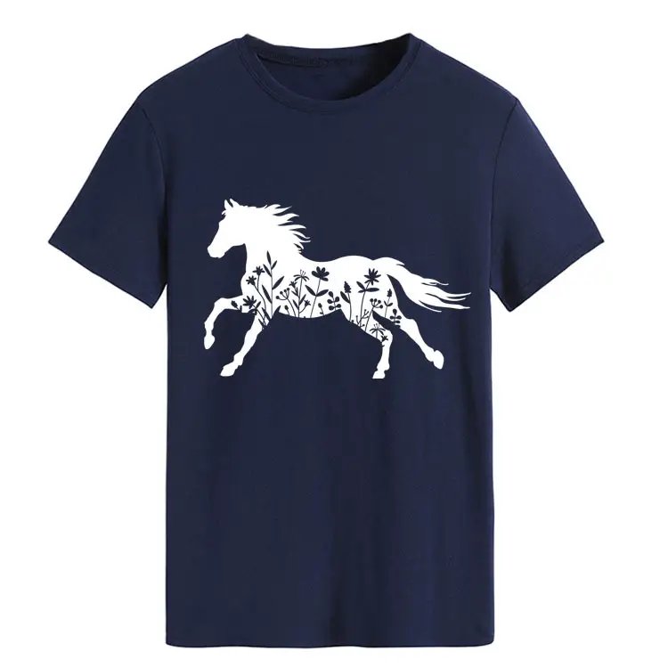 Women Printed T-Shirt Purple Horse Design Large - Image 14