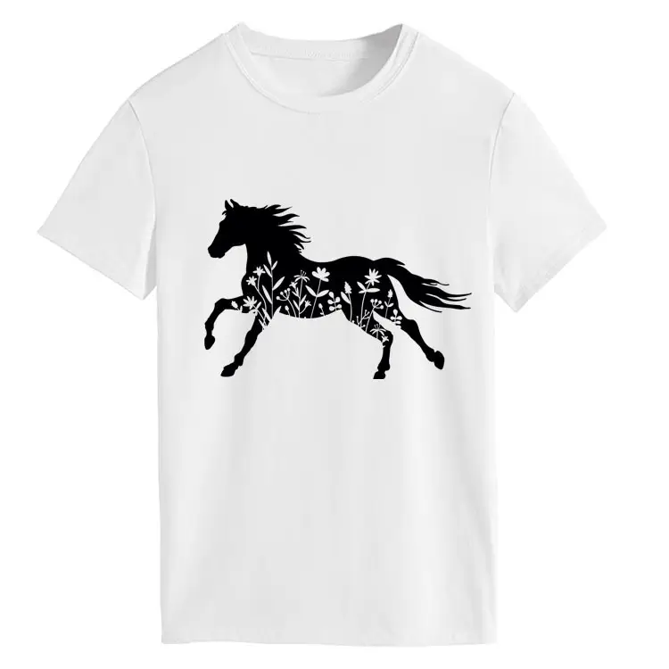 Women Printed T-Shirt Purple Horse Design Large - Image 15