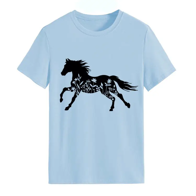Women Printed T-Shirt Purple Horse Design Large - Image 19