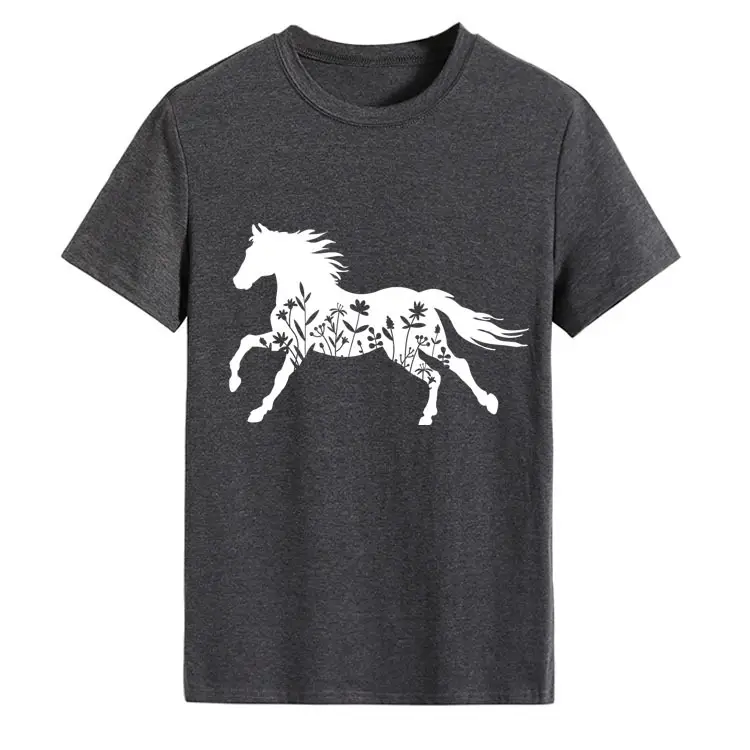 Women Printed T-Shirt Purple Horse Design Large - Image 20