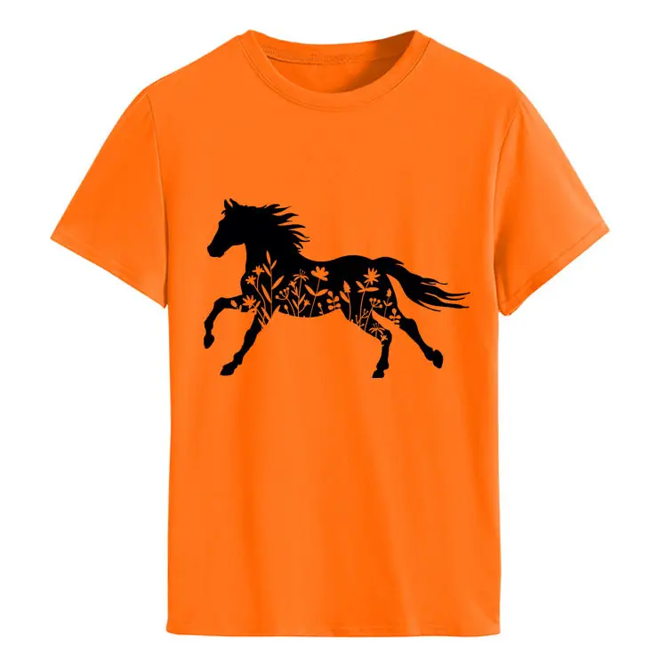 Women Printed T-Shirt Purple Horse Design Large - Image 22