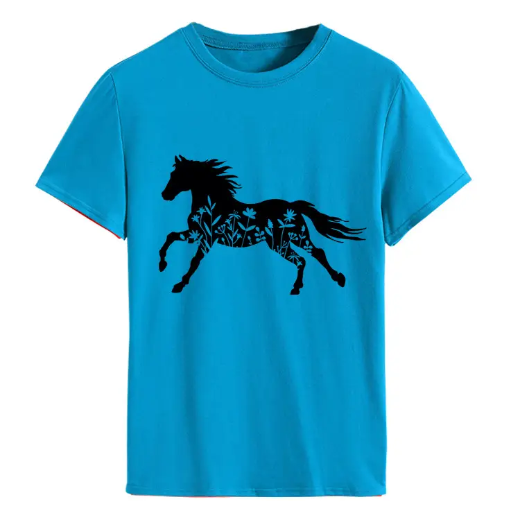 Women Printed T-Shirt Purple Horse Design Large - Image 23