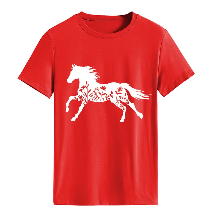Women Printed T-Shirt Purple Horse Design Large - Image 24