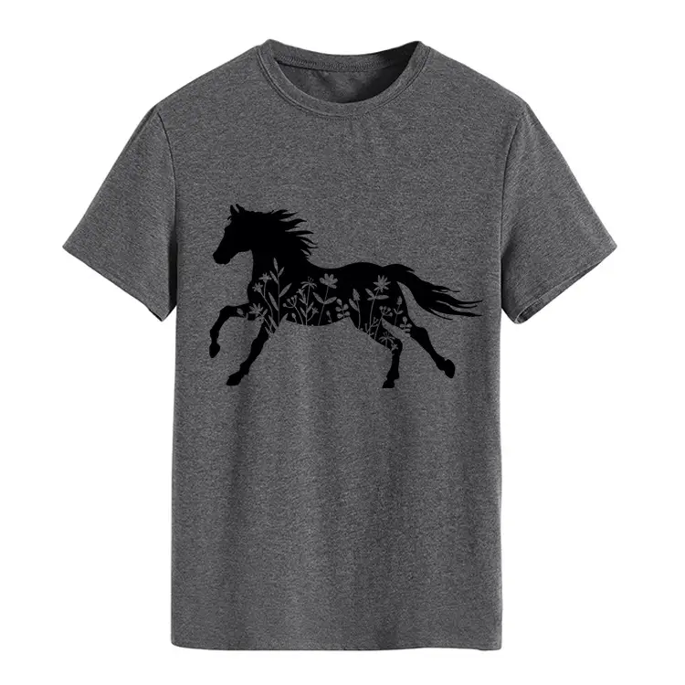 Women Printed T-Shirt Purple Horse Design Large - Image 25