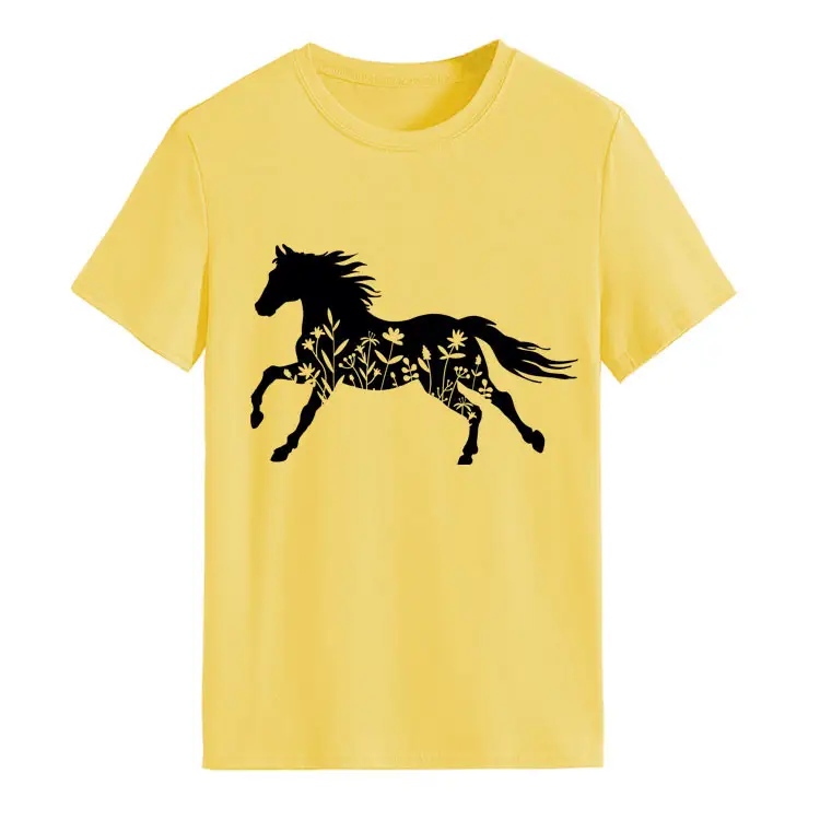 Women Printed T-Shirt Purple Horse Design Large - Image 5