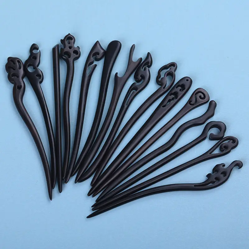 Elongated Hairpin with Dragon Design, 18cm, Matte Finish - Image 108