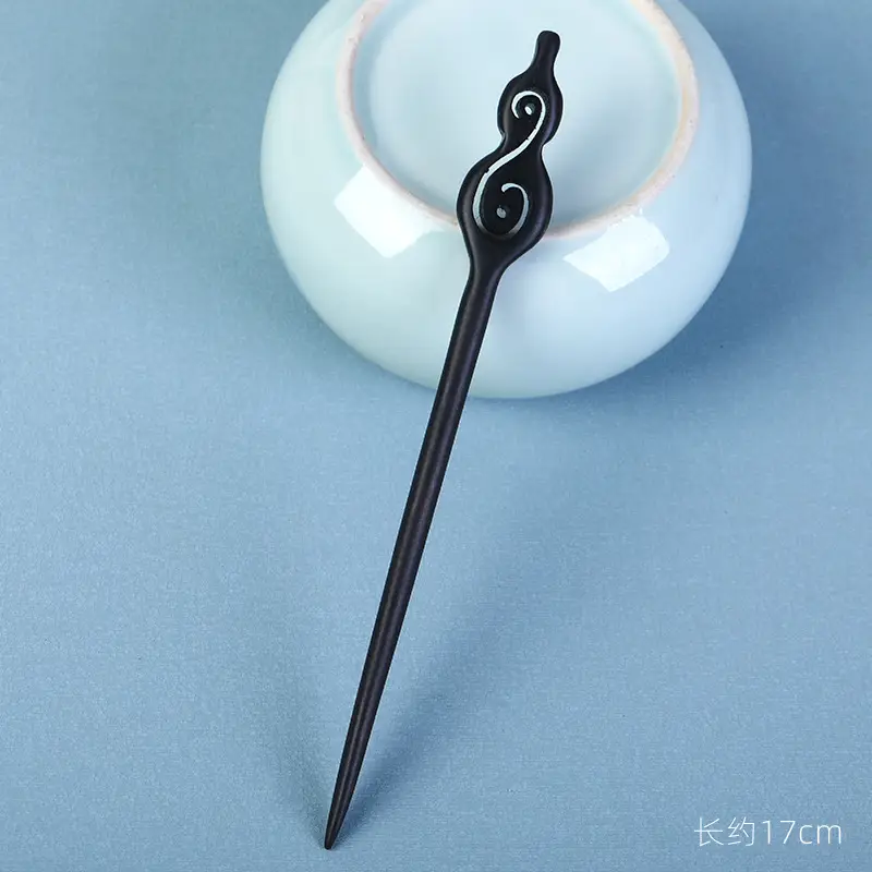 Elongated Hairpin with Dragon Design, 18cm, Matte Finish - Image 102