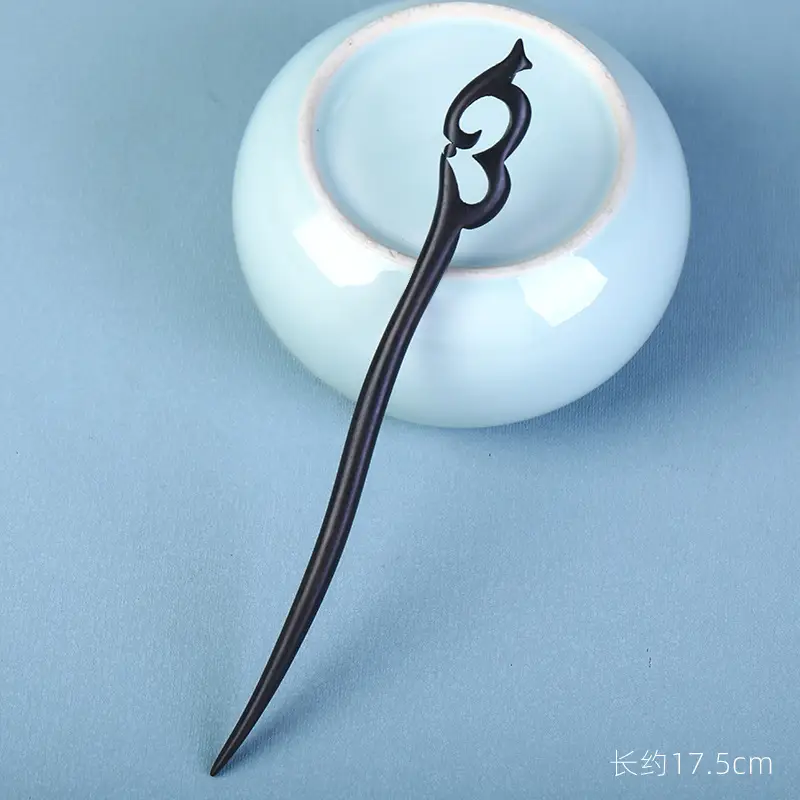 Elongated Hairpin with Dragon Design, 18cm, Matte Finish - Image 104