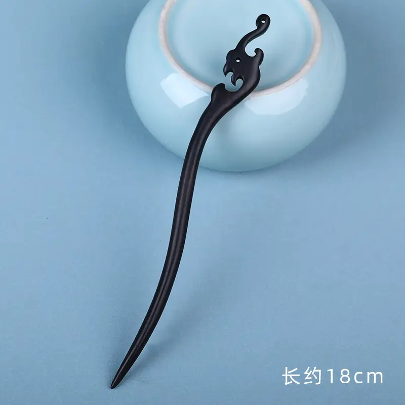 Elongated Hairpin with Dragon Design, 18cm, Matte Finish - Image 16