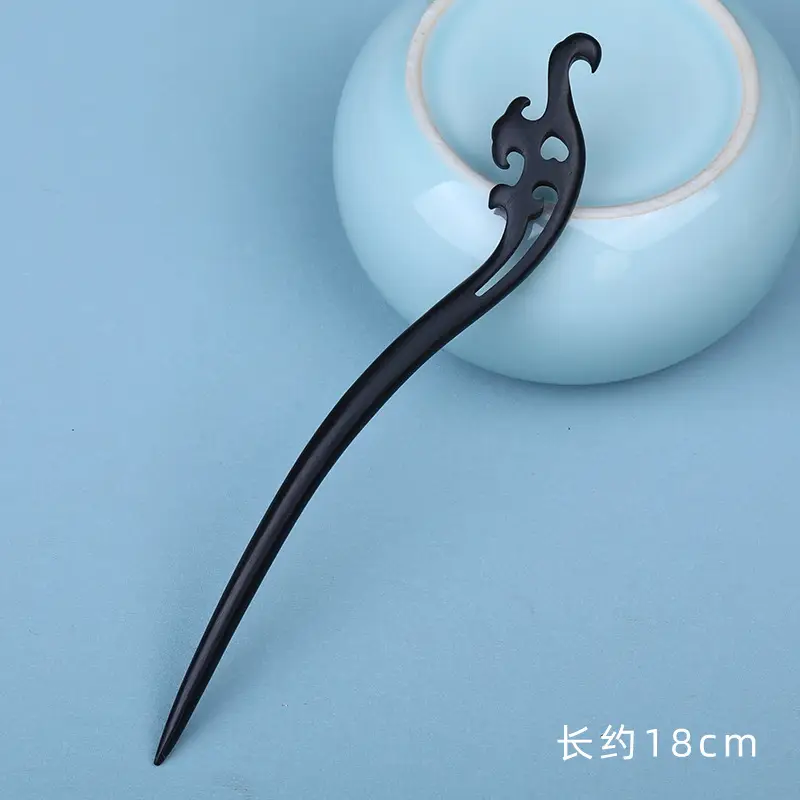 Elongated Hairpin with Dragon Design, 18cm, Matte Finish - Image 32