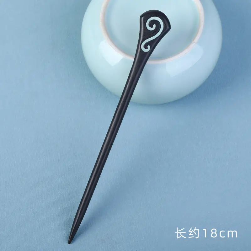 Elongated Hairpin with Dragon Design, 18cm, Matte Finish - Image 33