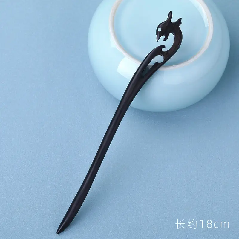 Elongated Hairpin with Dragon Design, 18cm, Matte Finish - Image 41