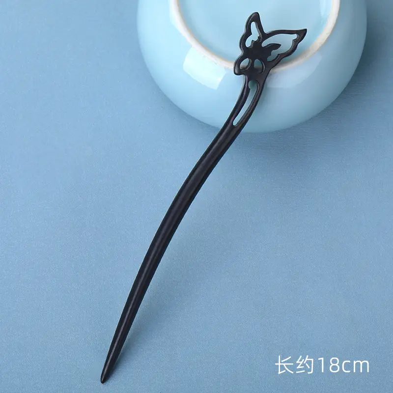 Elongated Hairpin with Dragon Design, 18cm, Matte Finish - Image 46