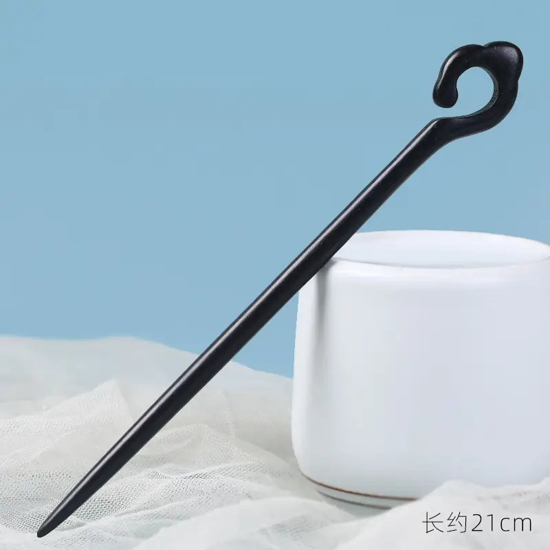 Elongated Hairpin with Dragon Design, 18cm, Matte Finish - Image 48