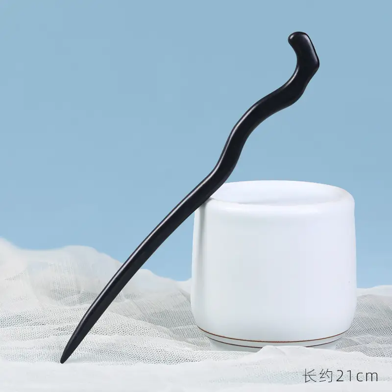Elongated Hairpin with Dragon Design, 18cm, Matte Finish - Image 49