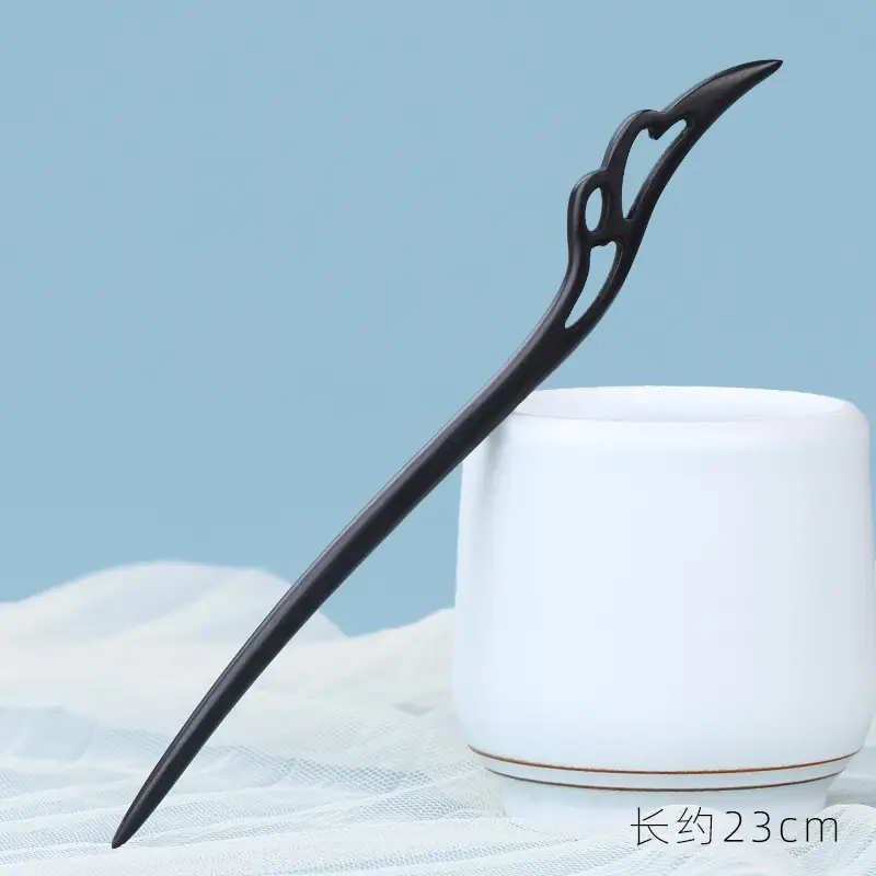 Elongated Hairpin with Dragon Design, 18cm, Matte Finish - Image 51