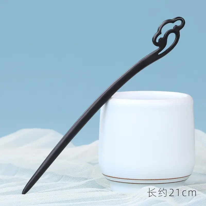 Elongated Hairpin with Dragon Design, 18cm, Matte Finish - Image 52