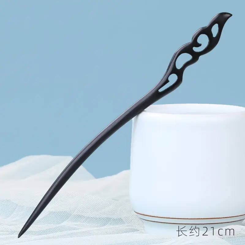 Elongated Hairpin with Dragon Design, 18cm, Matte Finish - Image 53