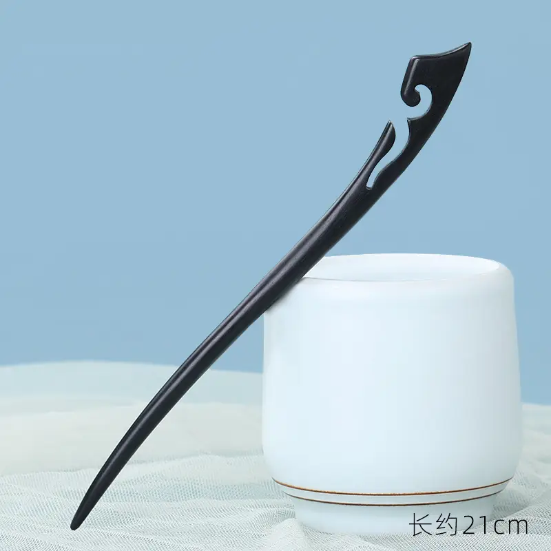 Elongated Hairpin with Dragon Design, 18cm, Matte Finish - Image 56
