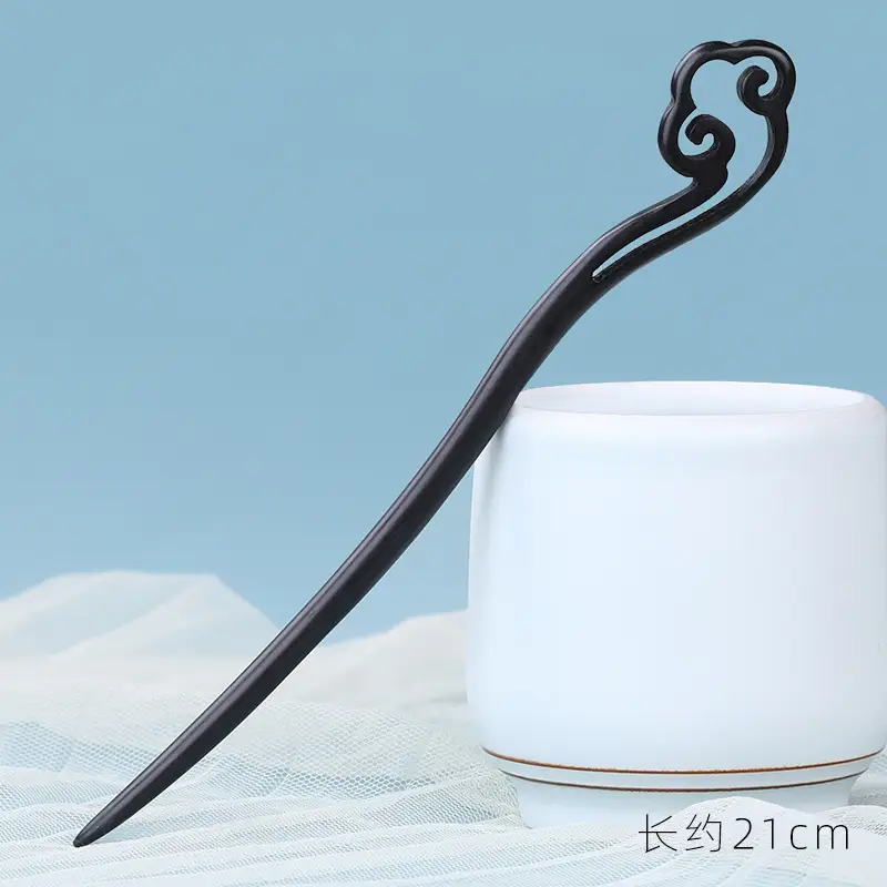 Elongated Hairpin with Dragon Design, 18cm, Matte Finish - Image 57
