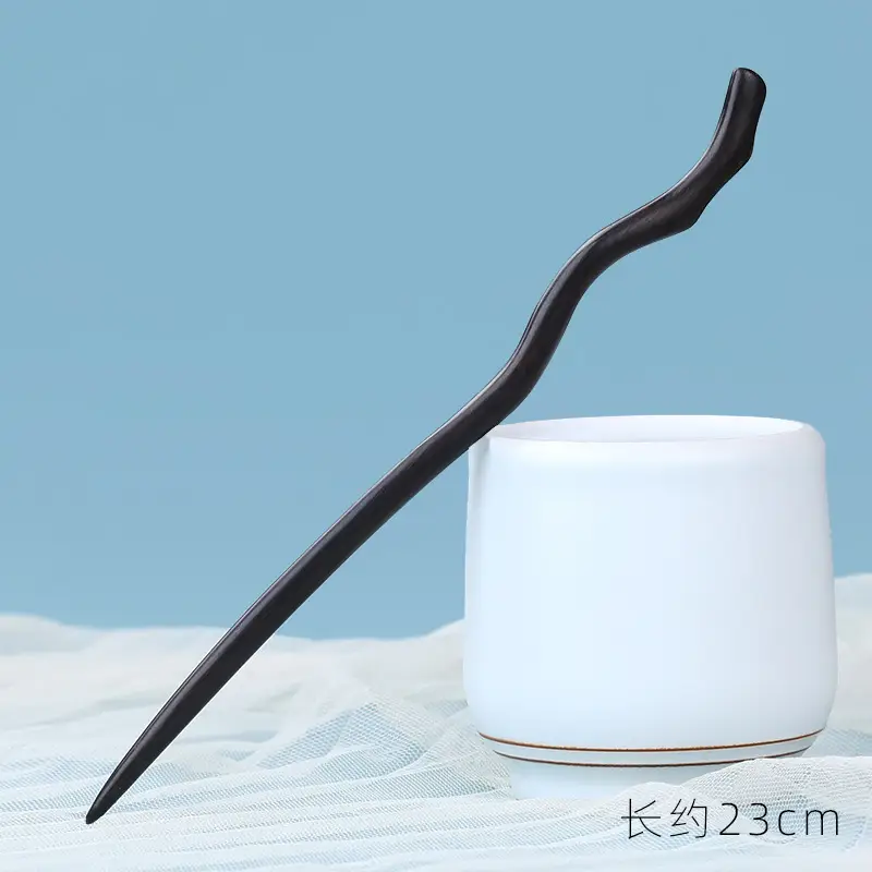Elongated Hairpin with Dragon Design, 18cm, Matte Finish - Image 58