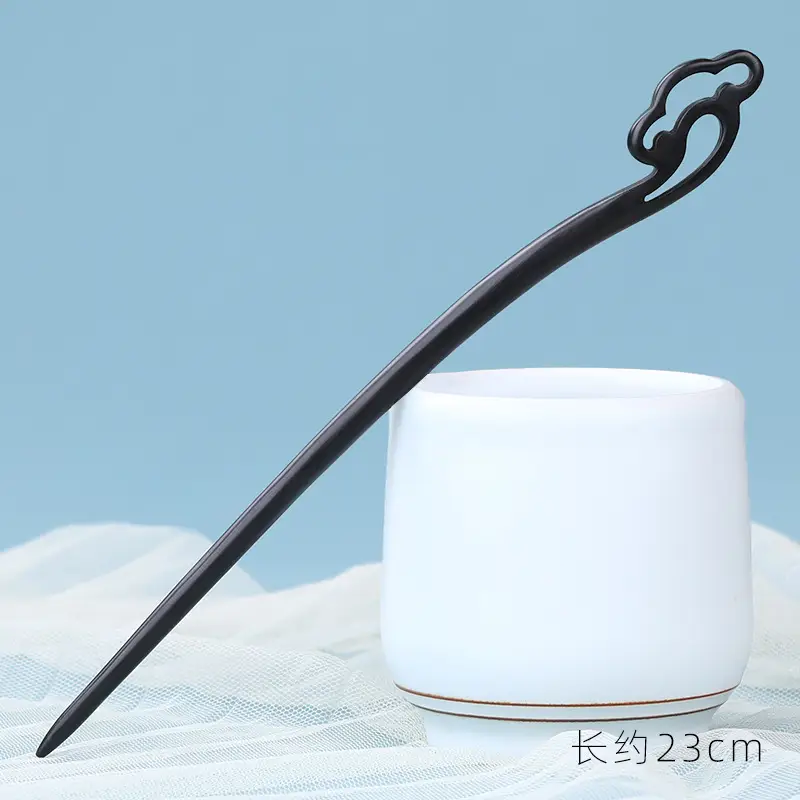 Elongated Hairpin with Dragon Design, 18cm, Matte Finish - Image 60