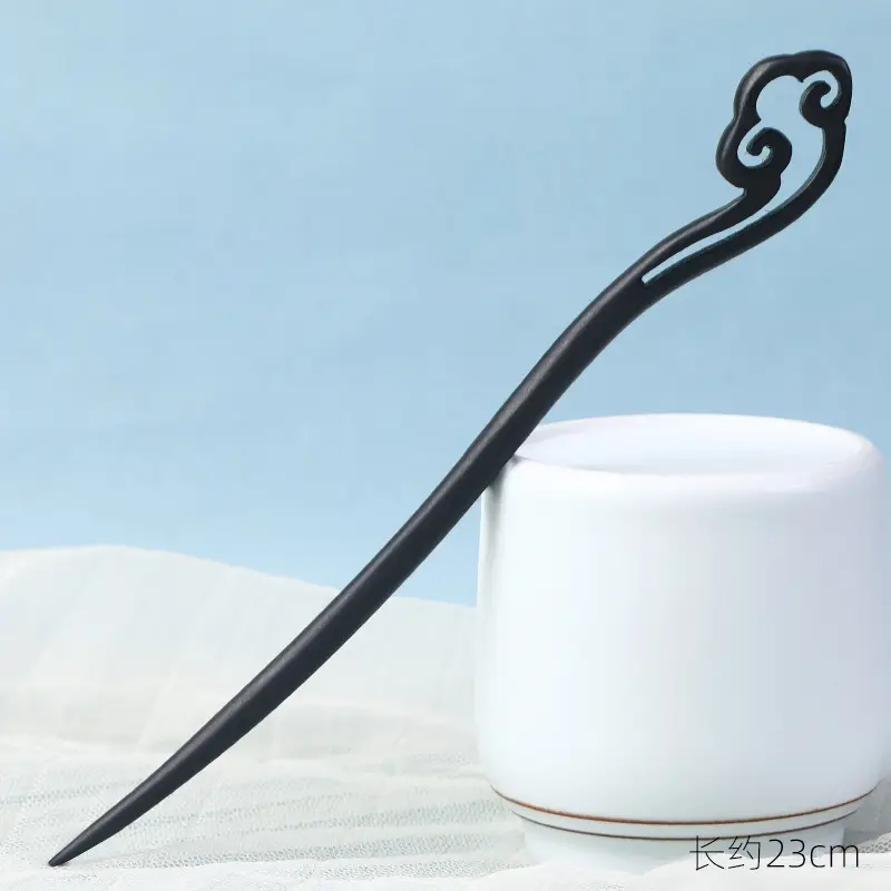 Elongated Hairpin with Dragon Design, 18cm, Matte Finish - Image 62