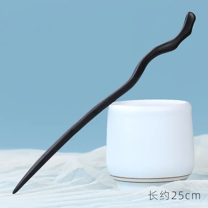 Elongated Hairpin with Dragon Design, 18cm, Matte Finish - Image 63