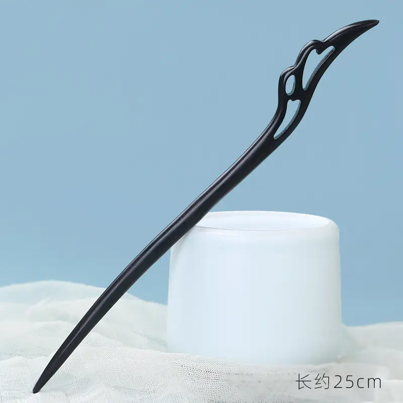 Elongated Hairpin with Dragon Design, 18cm, Matte Finish - Image 64