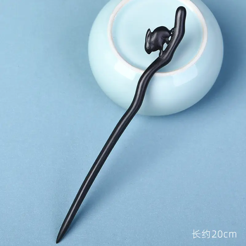 Elongated Hairpin with Dragon Design, 18cm, Matte Finish - Image 86