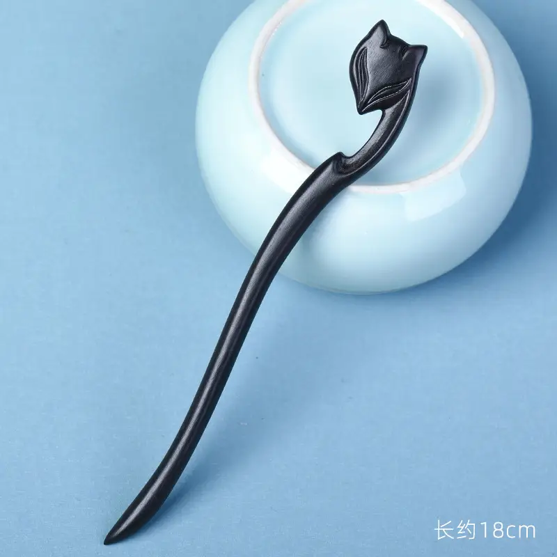 Elongated Hairpin with Dragon Design, 18cm, Matte Finish - Image 87