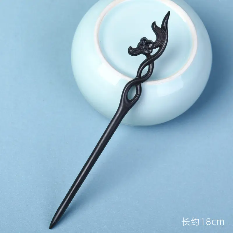 Elongated Hairpin with Dragon Design, 18cm, Matte Finish - Image 88