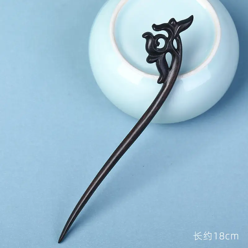 Elongated Hairpin with Dragon Design, 18cm, Matte Finish - Image 89