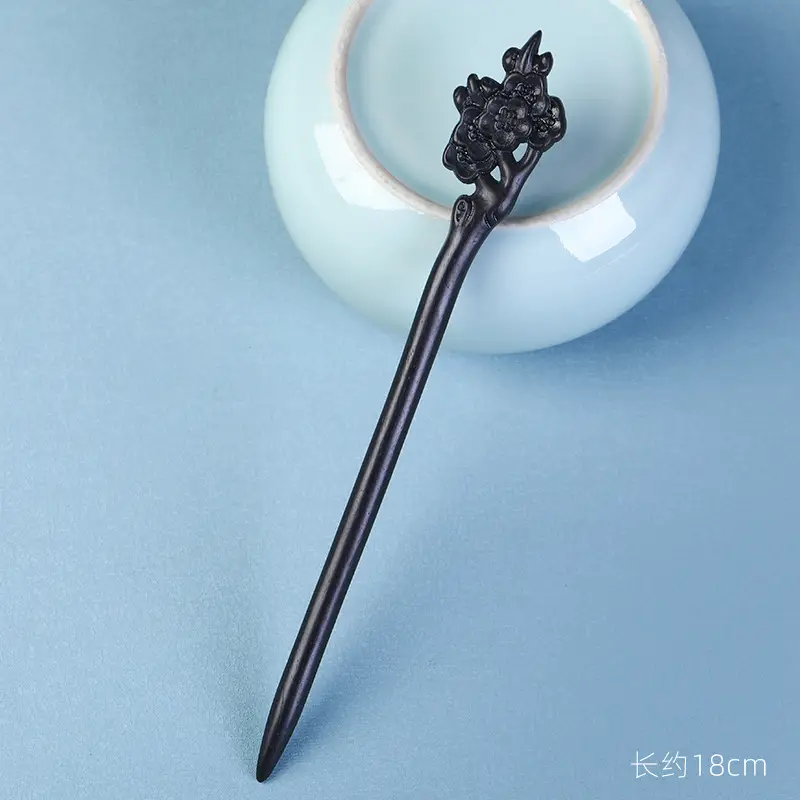 Elongated Hairpin with Dragon Design, 18cm, Matte Finish - Image 90