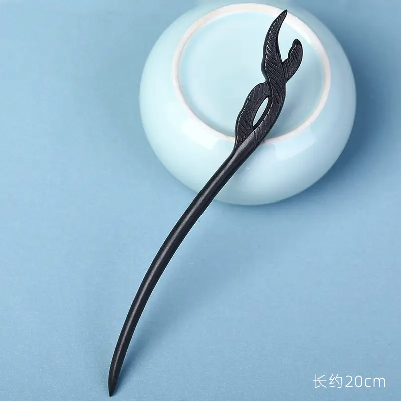 Elongated Hairpin with Dragon Design, 18cm, Matte Finish - Image 91