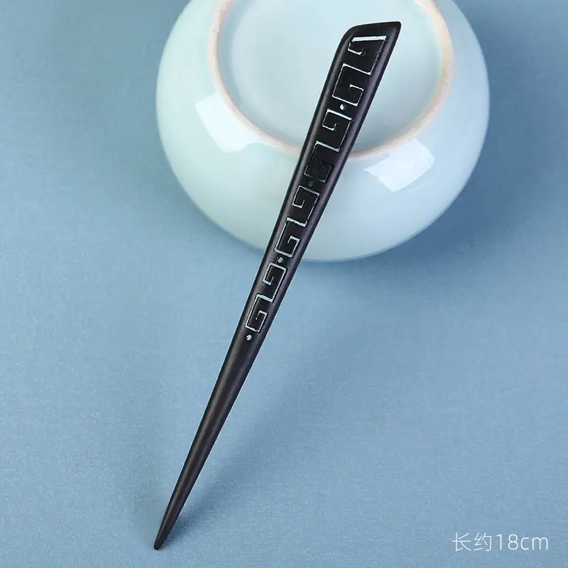 Elongated Hairpin with Dragon Design, 18cm, Matte Finish - Image 95