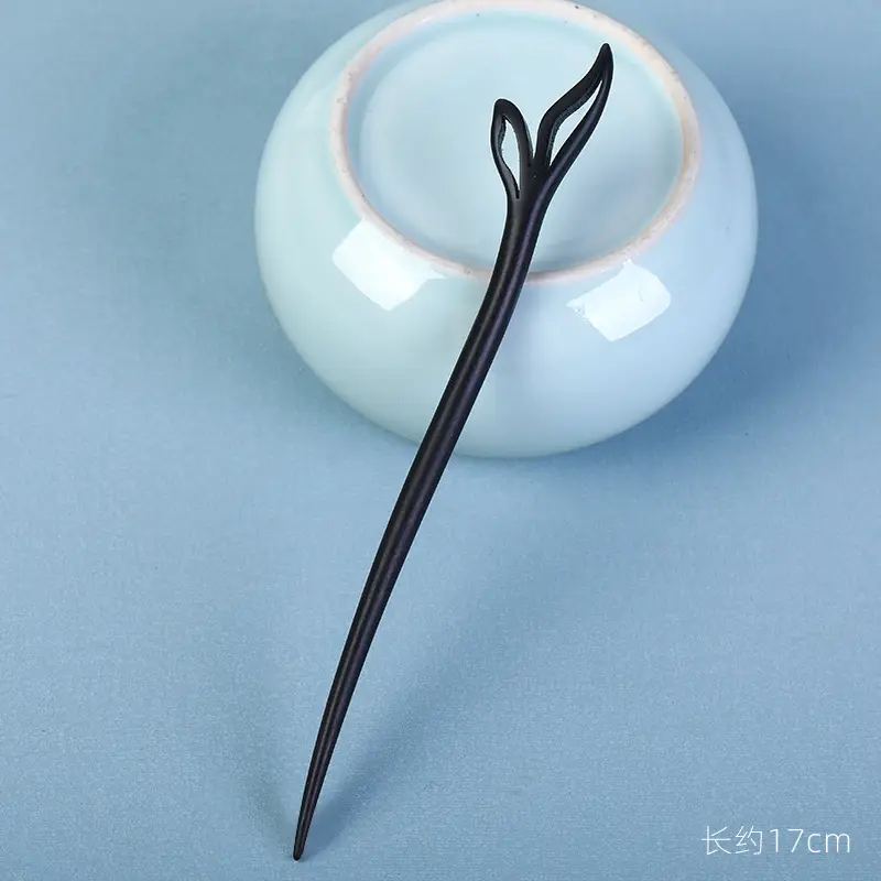 Elongated Hairpin with Dragon Design, 18cm, Matte Finish - Image 96