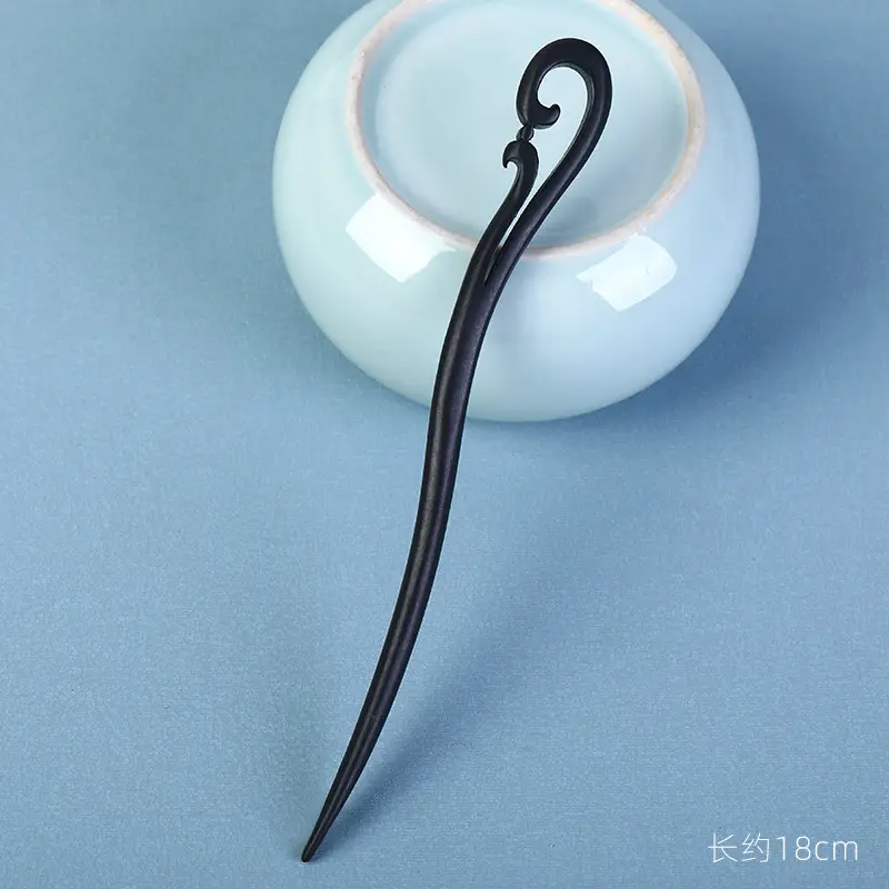 Elongated Hairpin with Dragon Design, 18cm, Matte Finish - Image 97